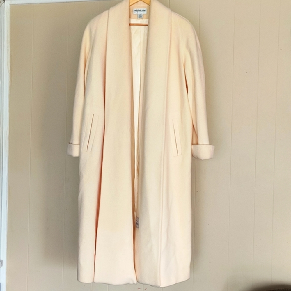 Vintage Preston & York 100% Wool Cream coat L
